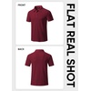 image:imageJMIERR Mens Textured Collared Casual Short Sleeve Knit Polo ShirtsBurgundy