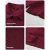 image:imageJMIERR Mens Textured Collared Casual Short Sleeve Knit Polo ShirtsBurgundy