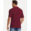 image:imageJMIERR Mens Textured Collared Casual Short Sleeve Knit Polo ShirtsBurgundy