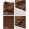 image:imageJMIERR Mens Textured Collared Casual Short Sleeve Knit Polo ShirtsChestnut