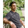 image:imageJMIERR Mens Textured Collared Casual Short Sleeve Knit Polo ShirtsDark Grey