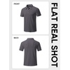 image:imageJMIERR Mens Textured Collared Casual Short Sleeve Knit Polo ShirtsDark Grey