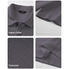image:imageJMIERR Mens Textured Collared Casual Short Sleeve Knit Polo ShirtsDark Grey