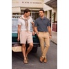 image:imageJMIERR Mens Textured Collared Casual Short Sleeve Knit Polo ShirtsDark Grey