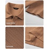 image:imageJMIERR Mens Textured Collared Casual Short Sleeve Knit Polo ShirtsDark Khaki