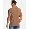 image:imageJMIERR Mens Textured Collared Casual Short Sleeve Knit Polo ShirtsDark Khaki