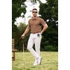 image:imageJMIERR Mens Textured Collared Casual Short Sleeve Knit Polo ShirtsDark Khaki