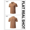 image:imageJMIERR Mens Textured Collared Casual Short Sleeve Knit Polo ShirtsDark Khaki