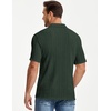 image:imageJMIERR Mens Textured Collared Casual Short Sleeve Knit Polo ShirtsDuffel Green