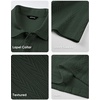 image:imageJMIERR Mens Textured Collared Casual Short Sleeve Knit Polo ShirtsDuffel Green