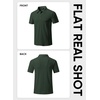 image:imageJMIERR Mens Textured Collared Casual Short Sleeve Knit Polo ShirtsDuffel Green