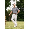 image:imageJMIERR Mens Textured Collared Casual Short Sleeve Knit Polo ShirtsGray