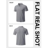 image:imageJMIERR Mens Textured Collared Casual Short Sleeve Knit Polo ShirtsGray