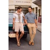 image:imageJMIERR Mens Textured Collared Casual Short Sleeve Knit Polo ShirtsGray