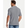 image:imageJMIERR Mens Textured Collared Casual Short Sleeve Knit Polo ShirtsGray