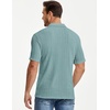 image:imageJMIERR Mens Textured Collared Casual Short Sleeve Knit Polo ShirtsGreen Bay