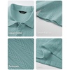 image:imageJMIERR Mens Textured Collared Casual Short Sleeve Knit Polo ShirtsGreen Bay