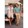 image:imageJMIERR Mens Textured Collared Casual Short Sleeve Knit Polo ShirtsGreen Bay