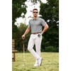 image:imageJMIERR Mens Textured Collared Casual Short Sleeve Knit Polo ShirtsLight Grey