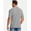 image:imageJMIERR Mens Textured Collared Casual Short Sleeve Knit Polo ShirtsLight Grey
