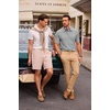 image:imageJMIERR Mens Textured Collared Casual Short Sleeve Knit Polo ShirtsLight Grey