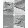 image:imageJMIERR Mens Textured Collared Casual Short Sleeve Knit Polo ShirtsLight Grey