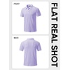 image:imageJMIERR Mens Textured Collared Casual Short Sleeve Knit Polo ShirtsLight Purple