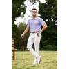 image:imageJMIERR Mens Textured Collared Casual Short Sleeve Knit Polo ShirtsLight Purple
