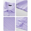 image:imageJMIERR Mens Textured Collared Casual Short Sleeve Knit Polo ShirtsLight Purple