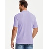 image:imageJMIERR Mens Textured Collared Casual Short Sleeve Knit Polo ShirtsLight Purple