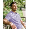 image:imageJMIERR Mens Textured Collared Casual Short Sleeve Knit Polo ShirtsLight Purple