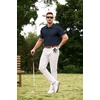image:imageJMIERR Mens Textured Collared Casual Short Sleeve Knit Polo ShirtsNavy Blue