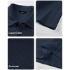 image:imageJMIERR Mens Textured Collared Casual Short Sleeve Knit Polo ShirtsNavy Blue