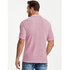 image:imageJMIERR Mens Textured Collared Casual Short Sleeve Knit Polo ShirtsPink