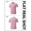 image:imageJMIERR Mens Textured Collared Casual Short Sleeve Knit Polo ShirtsPink