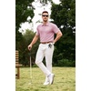 image:imageJMIERR Mens Textured Collared Casual Short Sleeve Knit Polo ShirtsPink