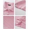 image:imageJMIERR Mens Textured Collared Casual Short Sleeve Knit Polo ShirtsPink