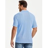 image:imageJMIERR Mens Textured Collared Casual Short Sleeve Knit Polo ShirtsSapphire Blue