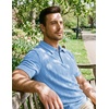 image:imageJMIERR Mens Textured Collared Casual Short Sleeve Knit Polo ShirtsSapphire Blue
