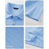 image:imageJMIERR Mens Textured Collared Casual Short Sleeve Knit Polo ShirtsSapphire Blue