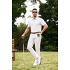 image:imageJMIERR Mens Textured Collared Casual Short Sleeve Knit Polo ShirtsWhite