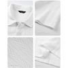 image:imageJMIERR Mens Textured Collared Casual Short Sleeve Knit Polo ShirtsWhite