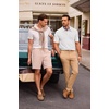 image:imageJMIERR Mens Textured Collared Casual Short Sleeve Knit Polo ShirtsWhite