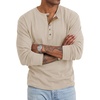 image:imageJMIERR Mens Henley Shirts Ribbed Long Sleeve T ShirtsApricot