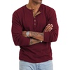 image:imageJMIERR Mens Henley Shirts Ribbed Long Sleeve T ShirtsBurgundy