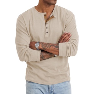 image:imageJMIERR Mens Henley Shirts Ribbed Long Sleeve T ShirtsApricot