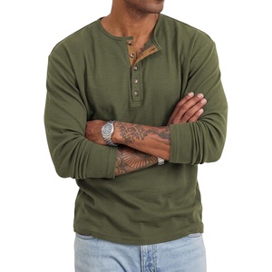image:imageJMIERR Mens Henley Shirts Ribbed Long Sleeve T ShirtsGreen