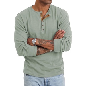 image:imageJMIERR Mens Henley Shirts Ribbed Long Sleeve T ShirtsLight Green