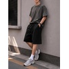 image:imageJMIERR Mens Acid Wash Cotton Loose Fit Drawstring Baggy Sweat ShortsBlack