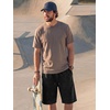 image:imageJMIERR Mens Acid Wash Cotton Loose Fit Drawstring Baggy Sweat ShortsBlack